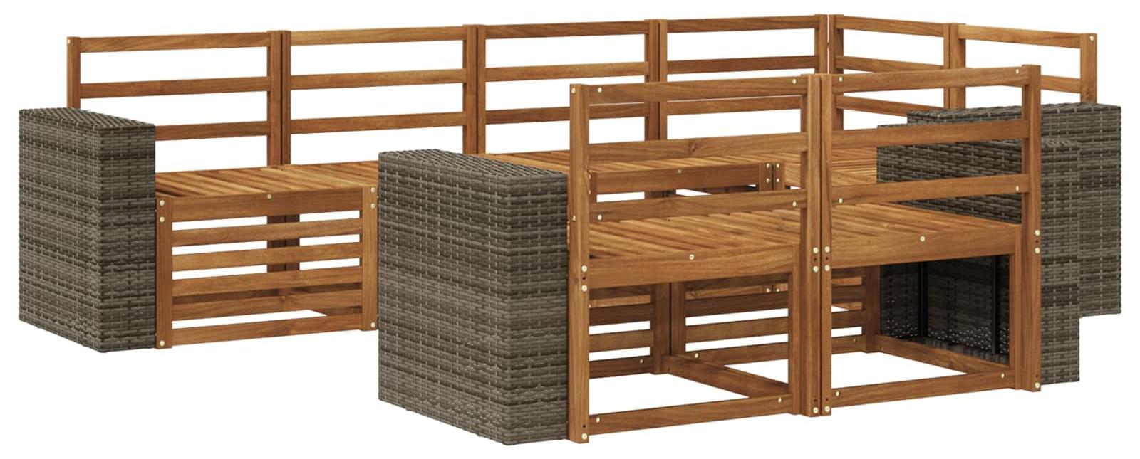 Ecksofa Set 7 pcs Natur