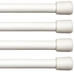 "Kenney Fast Fit No Tools 7/16"" Spring Tension Rod, 4-Pack"