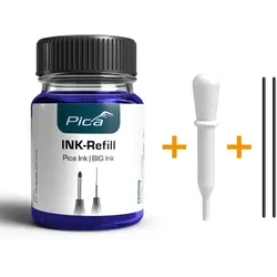 Pica Ink Refill Set - 55841 - blau - 25ml - 15 Befüllungen - inkl. 2x Docht + Pipette