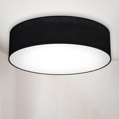 B.K.LICHT LED Deckenleuchte, schwarz, 2, Ø 38cm H: 10cm, 1 Stk., Leuchten, Deckenlampe, Textil Lampenschirm, E27, Schlafzimmer, Wohnzimmer, LED Deckenleuchte