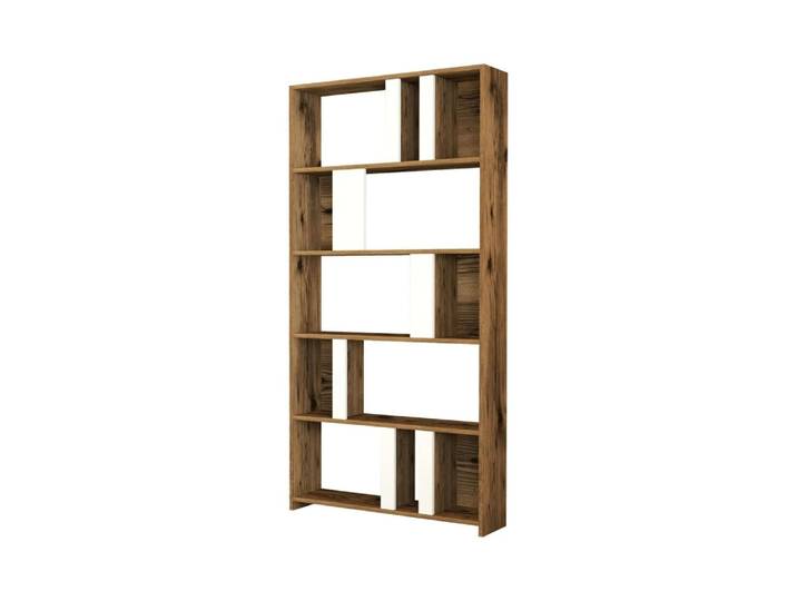 Bibliothèque bois noyer 90x20x180h cm
