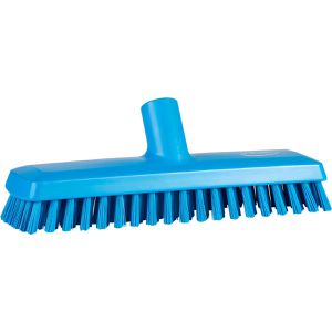 Vikan Schrubber mit Wasserdurchlauf, 27cm, mit Gewinde, harte Kunststoffborsten, blau