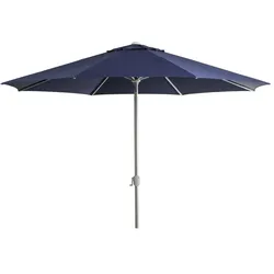 Sonnenschirm Abriola aus Aluminium und Polyester, rund und neigbar, dunkelblau, Ø 330 cm