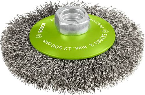 Bosch Accessories Kegelbürste Clean for Inox, gewellt, rostfrei, 100 mm, 0,35 mm, 12500 U/min, M14 2608622108 1 St.