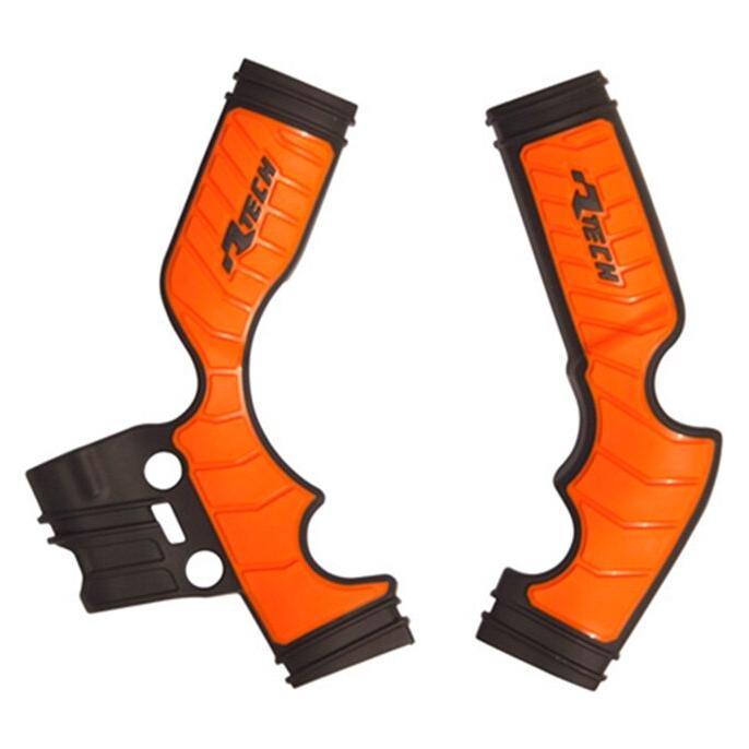 Racetech (RTECH) RAHMENSCHUTZ (SET) BI-MATERIAL SUPER GRIP KTM SX 65 '16-'24 FARBE ORANGE / SCHWARZ (PRTKTMNRAR4)
