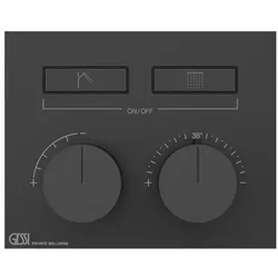 Gessi HI-FI, Fertigmontageset Unterputz-Thermostat mit Tasten-Bedienung, 2 separate Ausgänge, 63004713, Farbe: Messing Antik
