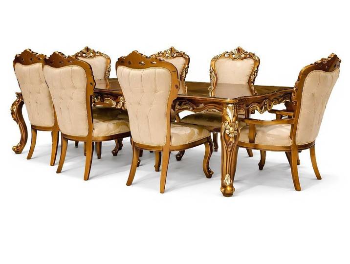 Xlmoebel Esszimmer-Set Design Esszimmer Komplett Esstisch + 6x Stühle Klassisch Sofort, (7-St), Hergestellt in Europa