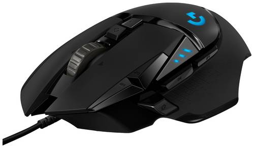 Logitech G502 Hero Gaming-Maus USB Optisch Schwarz 11 Tasten 16000 dpi Beleuchtet, Integrierter Profilspeicher, Gewichts-Tuning