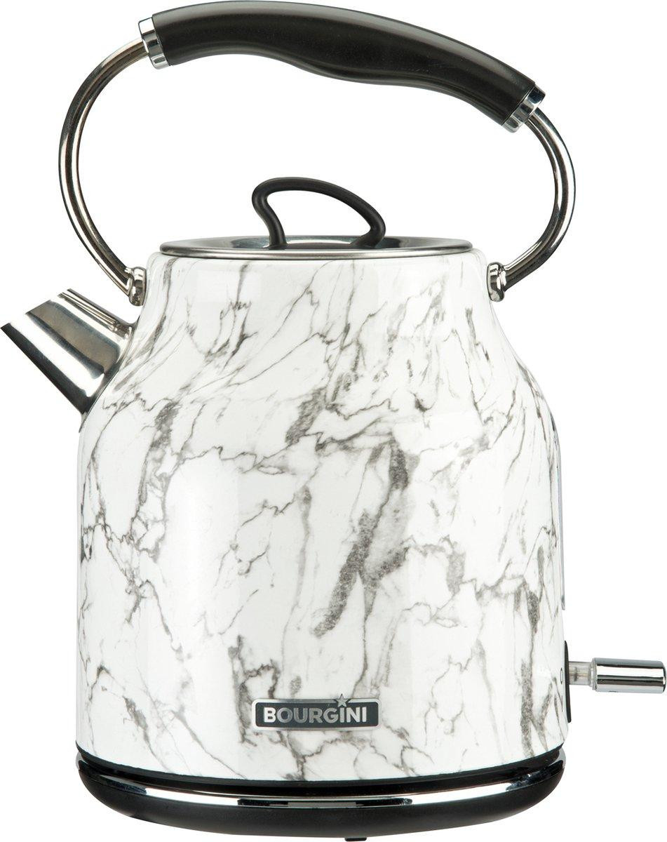 Bourgini Retro Waterkoker met Marmerprint, Metaal, 1.7L, BPA-vrij
