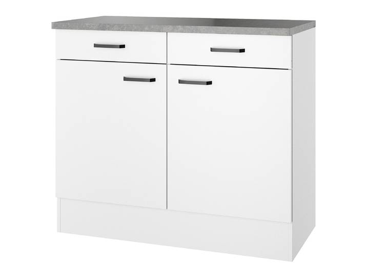Meuble bas 100 x 50cm Blanc/Blanc