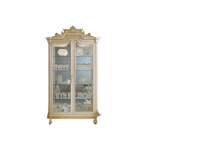 Xlmoebel Vitrine Barock Vitrine aus Holz in Beige für elegantes Wohnen (Vitrine) Hergestellt in Europa