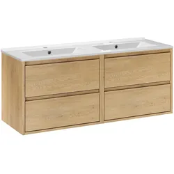DOPPELWASCHTISCH 121cm Edmé Holz