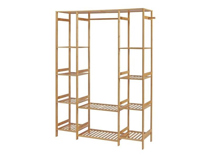 Portant à vêtements portemanteau porte-vêtements penderie dressing ouvert 165 x 122 x 35 cm bambou