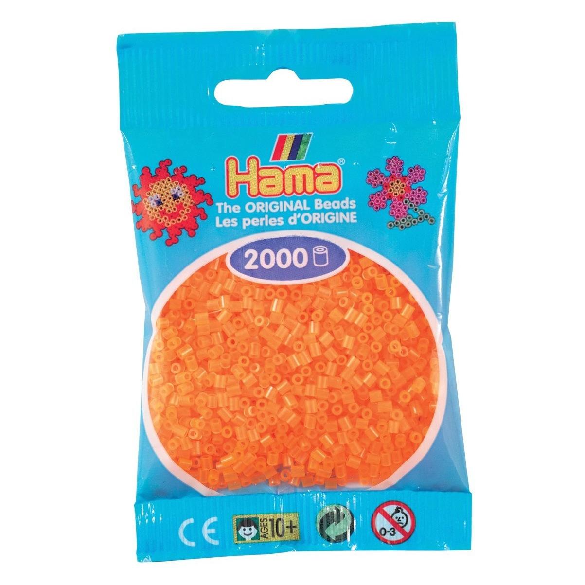 Hama mini perler 2000stk neon orange (385038)