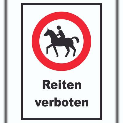 HB-Druck Reiten verboten Schild kein Reitweg Keine Pferde A2 (420x594mm)
