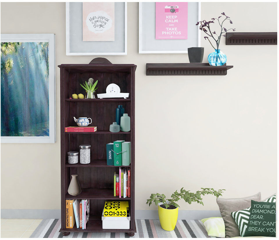Brambly Cottage Adelanto 181 cm H x 77 cm W Standard Bookcase Walnut