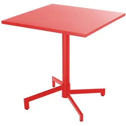 Oviala Business Quadratischer Bistro-Gartentisch mit roter Klappplatte