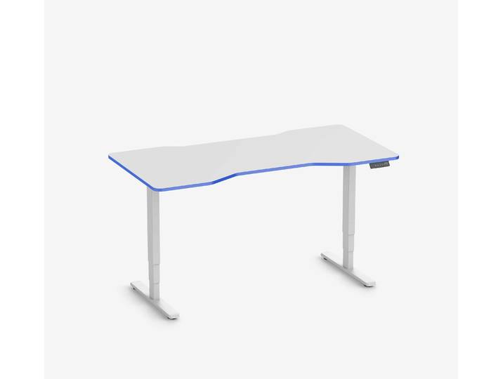 FOKUS Gamingschreibtisch Weiß 160x80 Cockpit Royal Blue