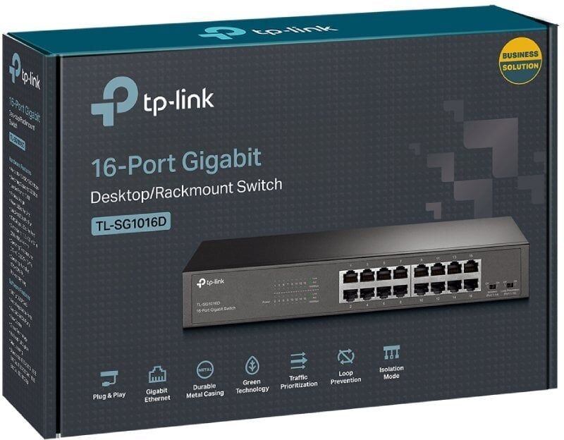 Switch TP-Link TL-SG1016DE/ 16 Puertos/ RJ45 10/100/1000