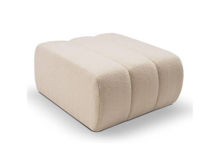 Sepro Meble Pouf Creme Aloo Gepolstert Boucle Lambi, Beige, 82x41x75 cm, Wohnzimmer, Sessel, Hocker & Hockerbänke, Poufs