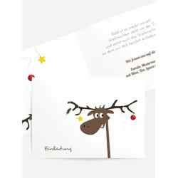 Weihnachts Einladungskarten selbst gestalten mit Spruch und Fotos im Onlinedesigner bei Meine-Kartenmanufaktur.de