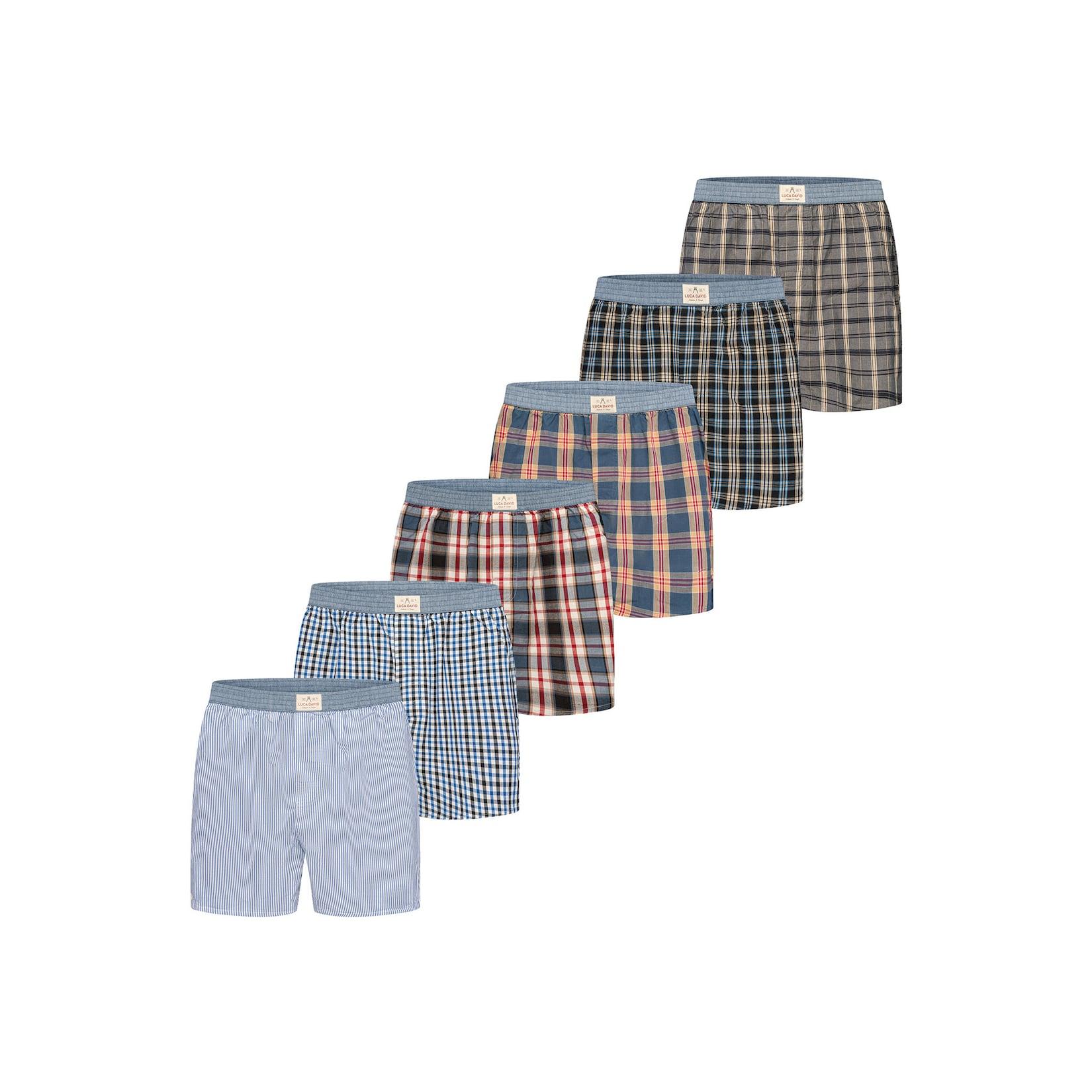 Luca David Herren Boxer Karos 6er Pack