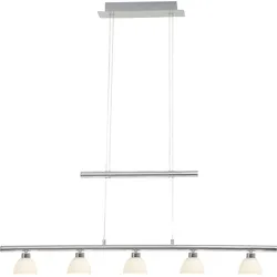 Brilliant  Tonja  LED  Pendelleuchte  5flg  chrom/weiß