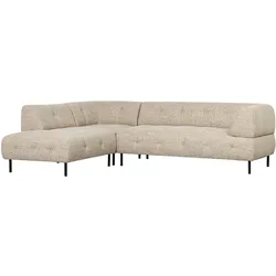 Ecksofa Lloyd aus grobmaschigem Stoff, modern und komfortabel, links, beige, für 4–5 Personen