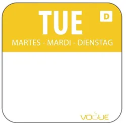 Vogue Selbstauflösende Lebensmittelrotationsetiketten Dienstag