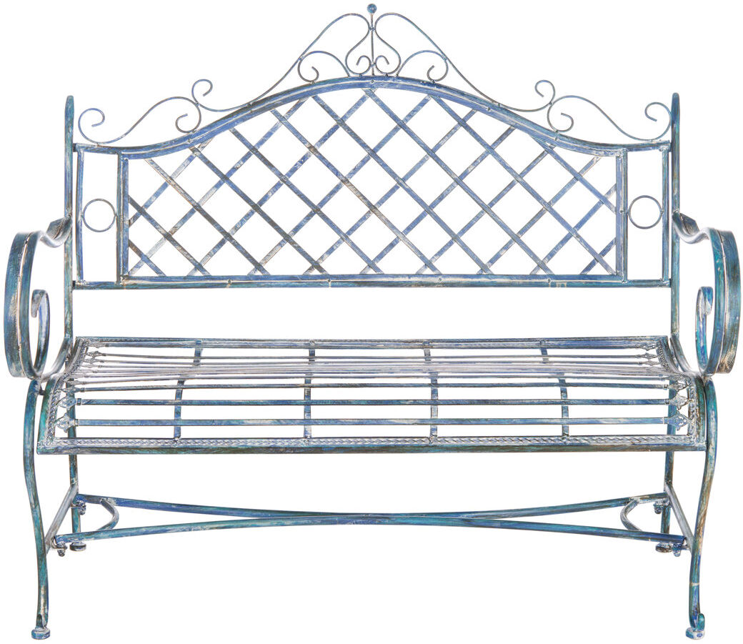 Ophelia & Co. Abner Garden Bench Blue 101.6cm H X 116.21cm W X 50.8cm D