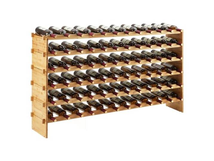 Weinregal Weinständer für 72 Flaschen, BambusßFlaschenregal mit 6 Fächern weinregal stapelbar, wackelfrei & platzsparend für Küche, Bar oder Keller