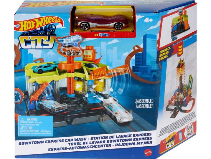 Coffret de Jeu Hot Wheels City Station de Lavage Speed Clean