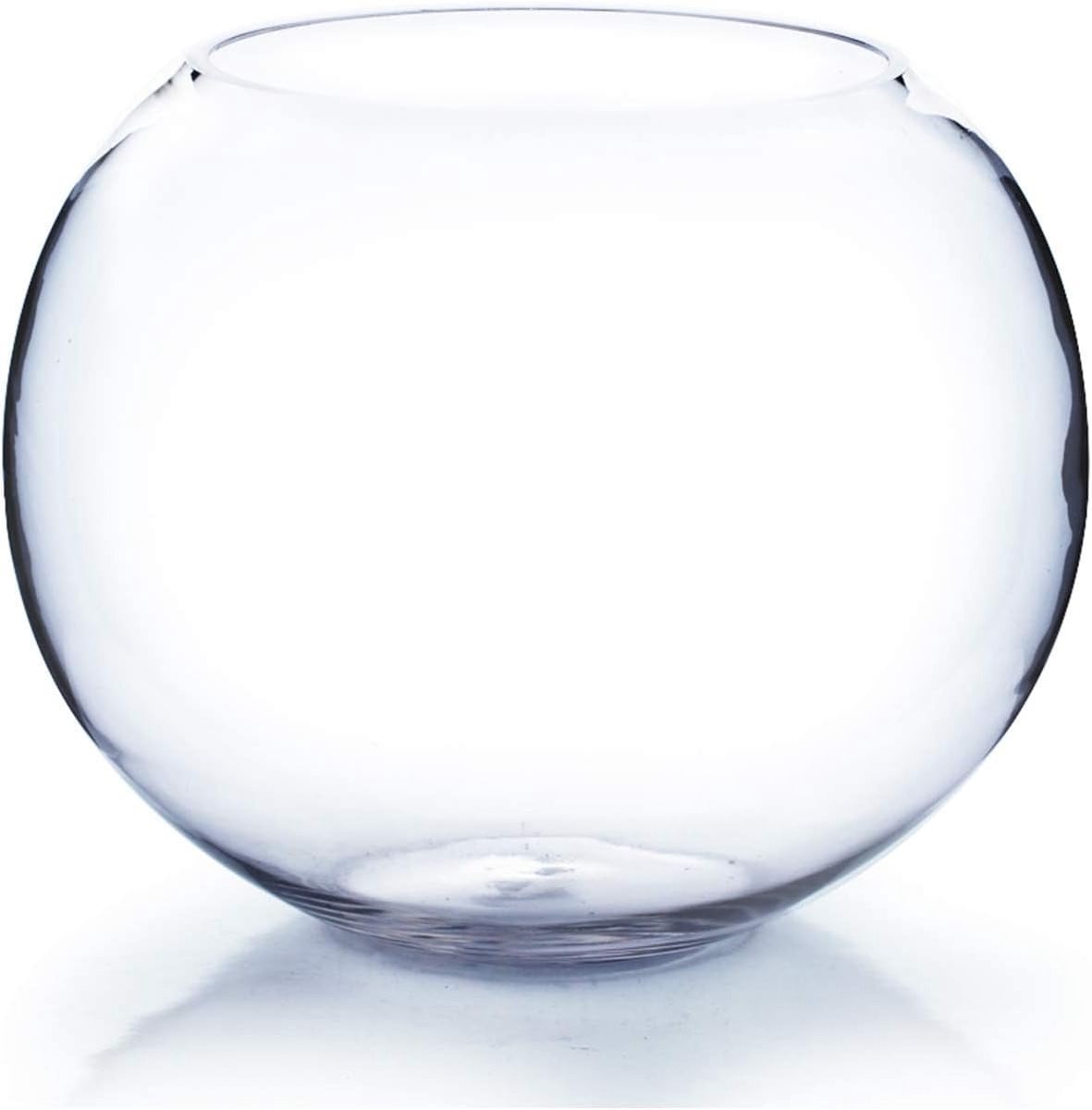 Ronde transparante glazen vaas met bubbelstructuur, Hoogte: 25,5 cm