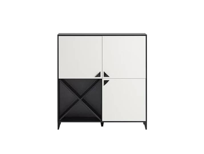 LOOKS by Wolfgang Joop Highboard Classic, schwarz matt/cremebeige, 120 x 39 x 130 cm