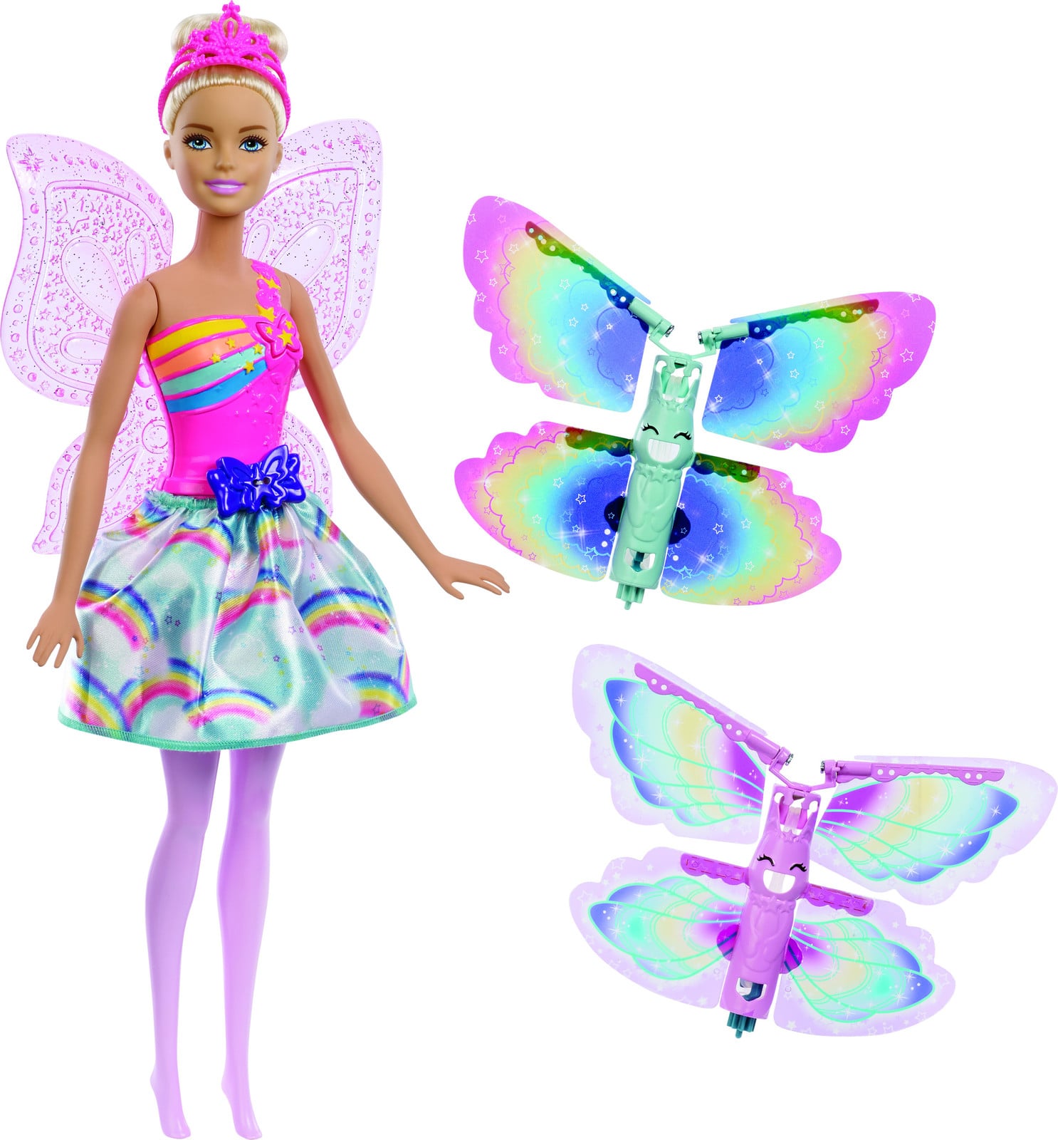 Mattel Barbie Dreamtopia Fée Papillon Blonde pop met fladderende vleugels