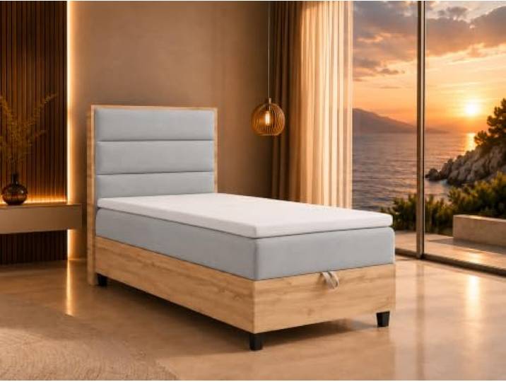 Best For Home Trinity K-1 Plate Single Boxspringbett 90x200 cm mit Topper