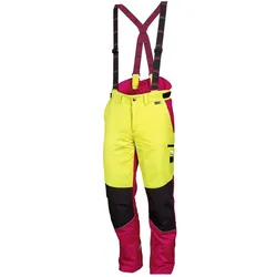L+D, Arbeitshose, Forstschutzhose Komfort Grösse 48 neongelb/rot (48)