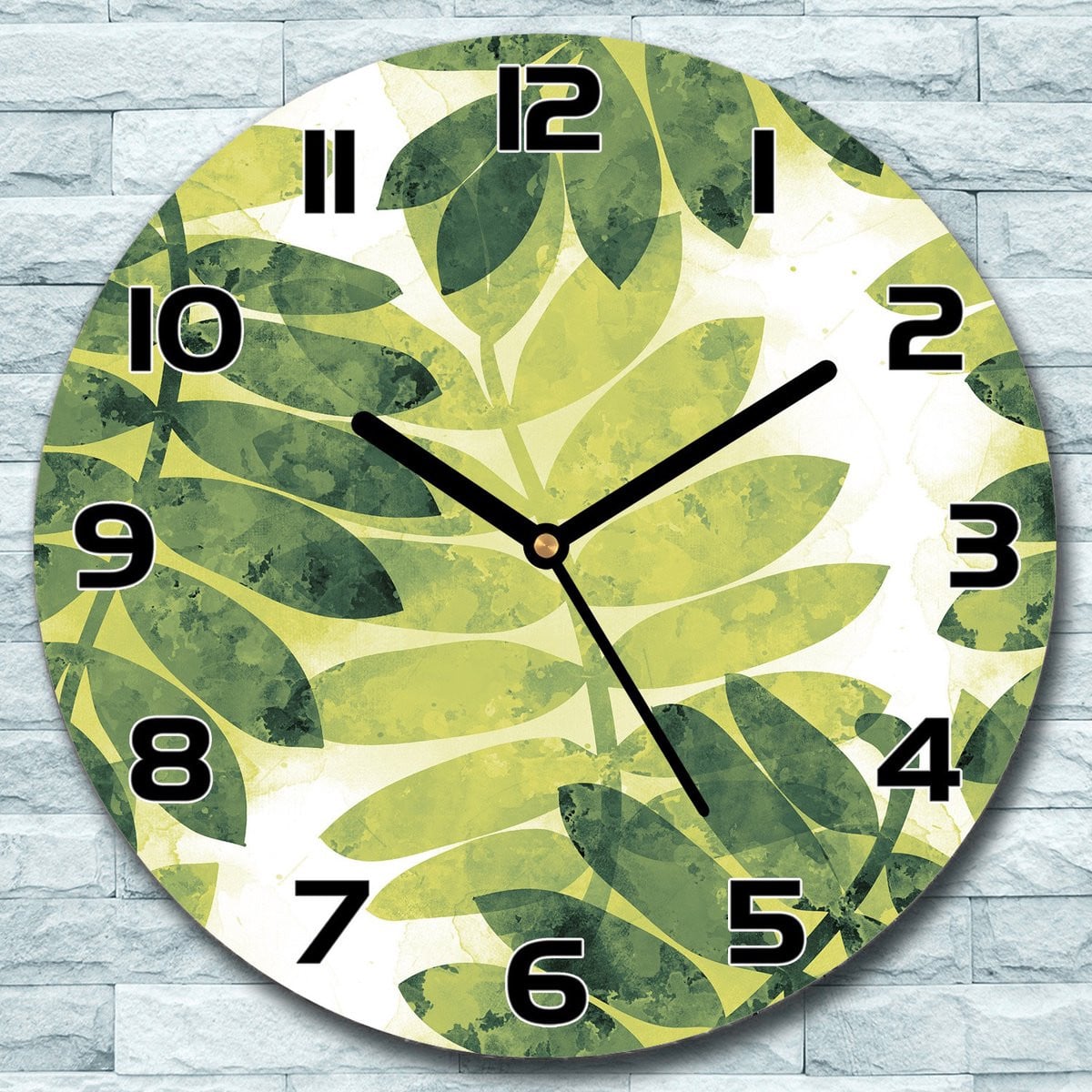 Coloray Wandklok Bladerenjungle - Ronde Glazen Wandklok - Modern en Stil - Diameter: 30 cm