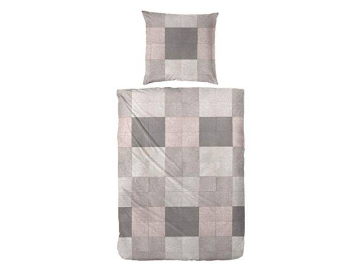 Primera Edel flanellen beddengoed 174130 100% katoen zand kiezel geruit 135x200 + 80x80 cm