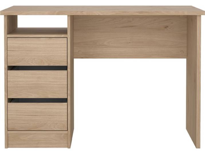 FunctionPlus Schreibtisch 3 Schubladen Nussbaum Nachbildung.
