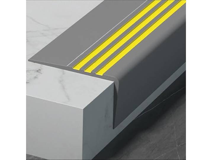 ASUIU Selbstklebender Rutschfester Treppenkantenschutz aus Gummi in L-Form(Gray A,L 16m)