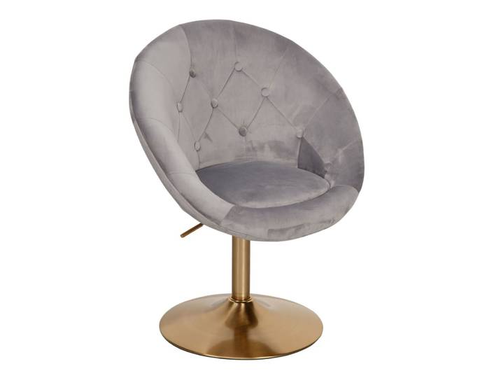 Chaise rembourrée réglable en hauteur en velours, gris
