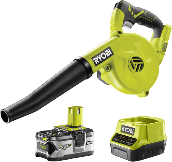 Kompaktes Akku-Gebläse RYOBI R18TB-0-18V - 4Ah - Luftgeschwindigkeit 200 Km/h