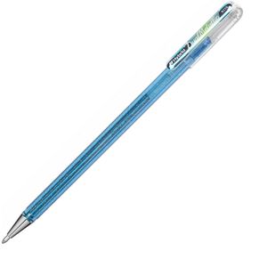 Pentel Gelschreiber Hybrid Dual Metallic Glitzer-Effekt-Gel, Strichbreite 0,5 mm, Schreibfarbe blaugrau/blau-silber