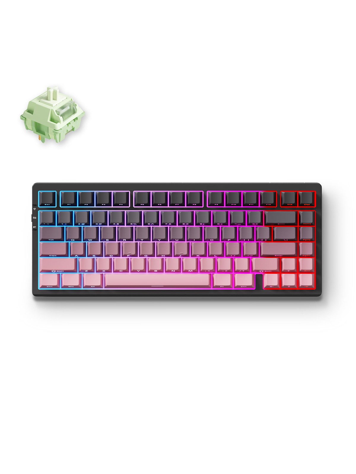 MCHOSE G75 Pro Wireless Gasket Mounted (Black Pink - Matcha Latte Switch V2) - Gaming Tastatur (TKL) - 75% - Englisch (US) - Pink