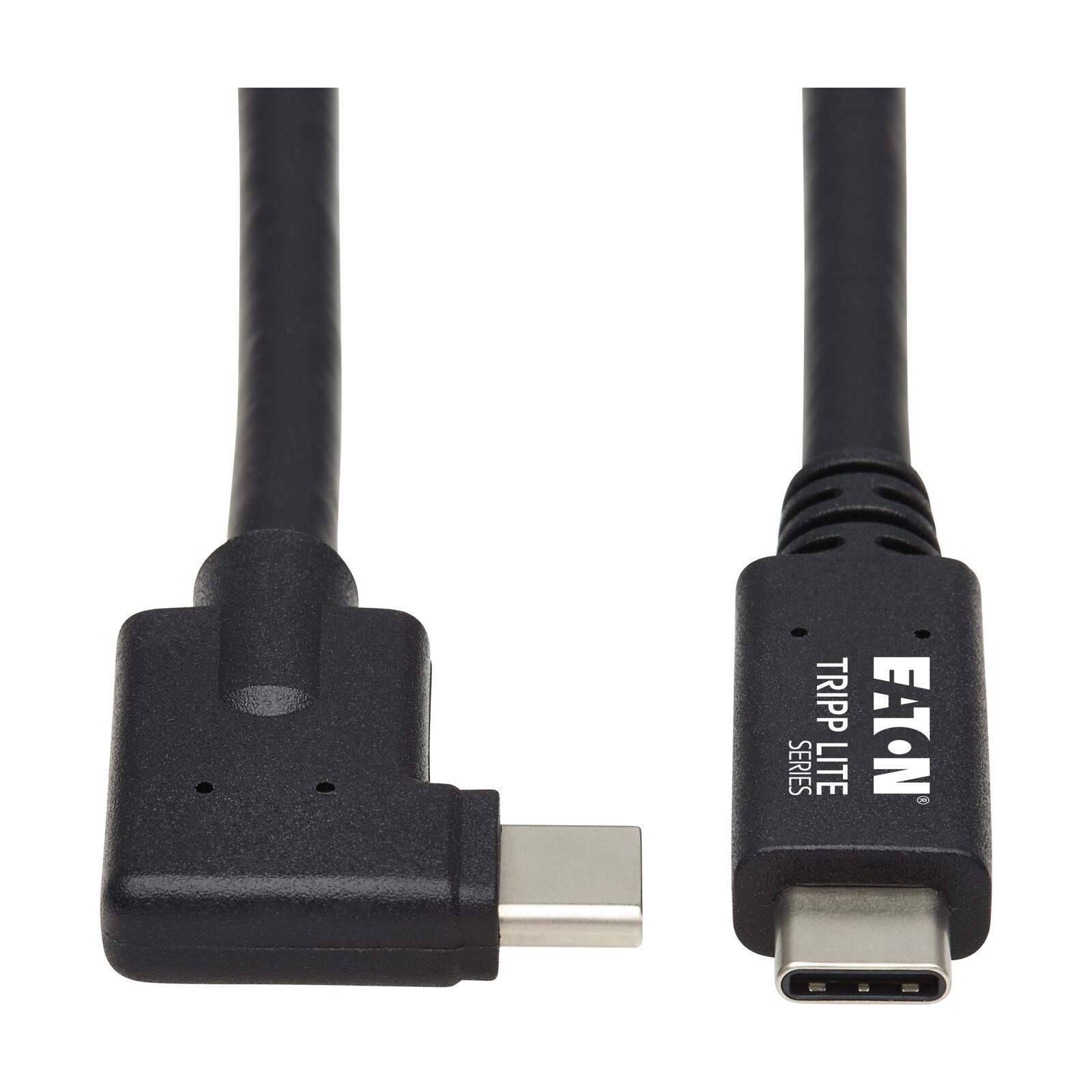 Eaton Tripp Lite Series USB-C Kabel (Stecker/Stecker) - USB 3.2 Gen 2 (10 Gbps), 5A (100W) Rating, Thunderbolt 3 Compatible, Right-Angle Plug, 1 m (3.3 ft.) U420-01M-G25ARA