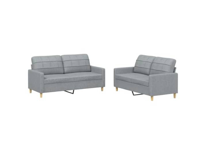 RJPLMFV 2-teiliges Sofa-Set, hellgrau, Stoff Struktur aus Metall, gepolsterte Sitzfläche, modernes Design, maximale Belastung 110 kg pro Sitz
