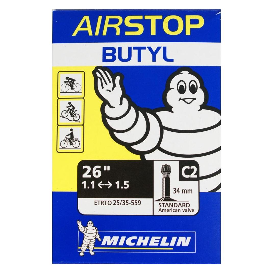 Michelin AIRSTOP Butyl 26x1.10/1.50 Schrader 34mm (Schrader (AV), 26", 34 mm) (M125193)