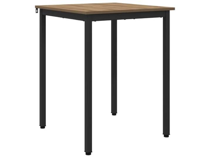 Esstisch, quadratisch, 60 x 60 x 75 cm, Holz und Metall Holzoberfläche, schwarzer Metallrahmen, quadratische Beine, minimalistischer Stil, einfache Reinigung