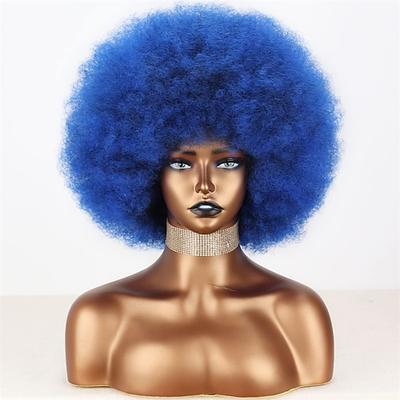 Kurze 70er Afro Perücken für Schwarze Frauen Große Synthetik Schwarze Kurze Afro Perücke 70er 8 Zoll 60er Afro Perücke für Frauen Spritzig und Weich Natürlich Aussehend Halloween Cosplay Party